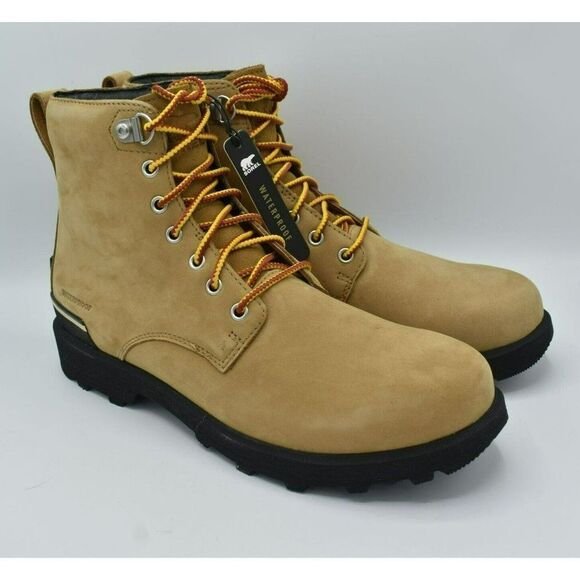 Sorel Mens Size 10.5 Caribou Six Waterproof Leather Tan Buff Rain Winter Boots - Picture 2 of 12